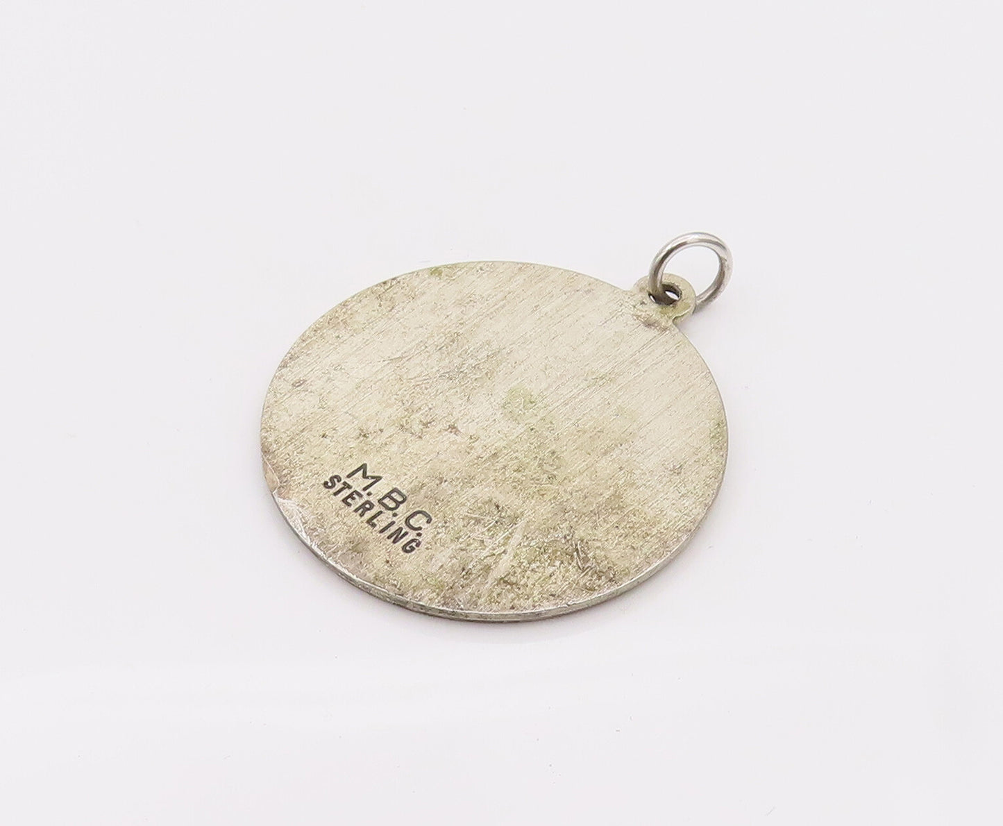 925 Sterling Silver Vintage Best Mother In Law Medal Carved Pendant PT22097