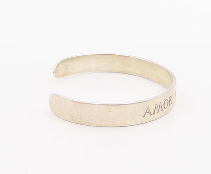 925 Sterling Silver Vintage Bracelet European Love Conquers All Etched  BT10342