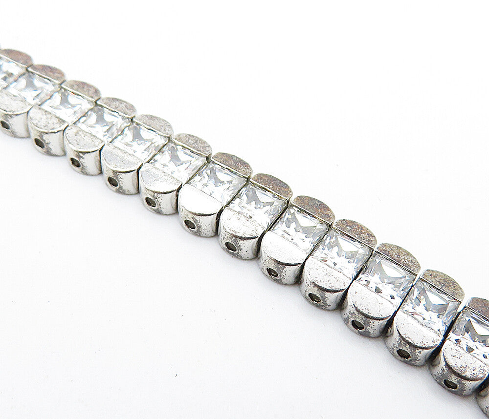 KOREA 925 Sterling Silver  Sparkling Cubic Zirconia Tennis Bracelet  BT2180