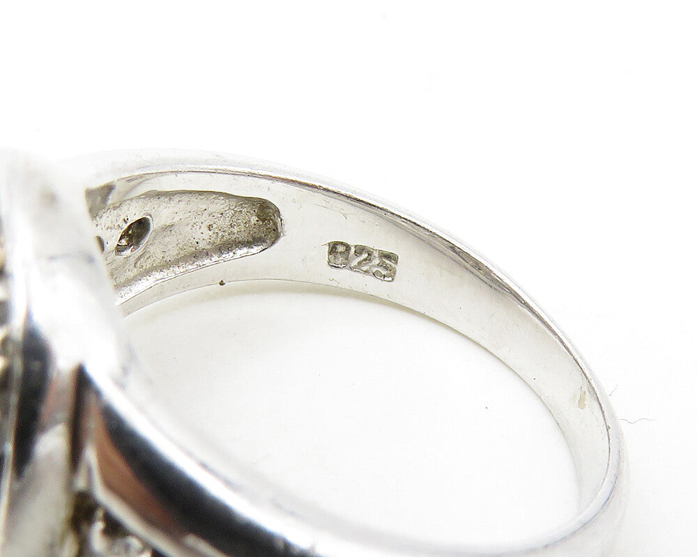 925 Sterling Silver  Sparkling Cubic Zirconia Dome Band Ring Sz 6  RG17367