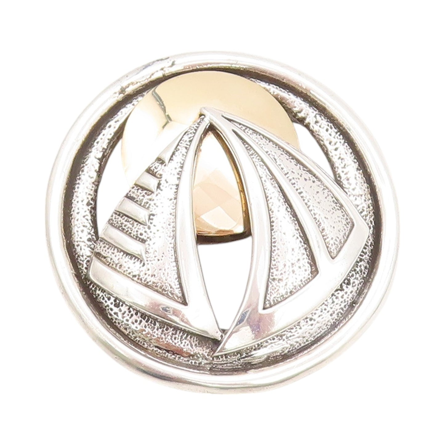 925 Sterling Silver Vintage Pendant NWSA Modernist Abstract Cutout  PT24039