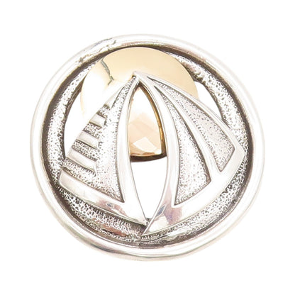 925 Sterling Silver Vintage Pendant NWSA Modernist Abstract Cutout  PT24039