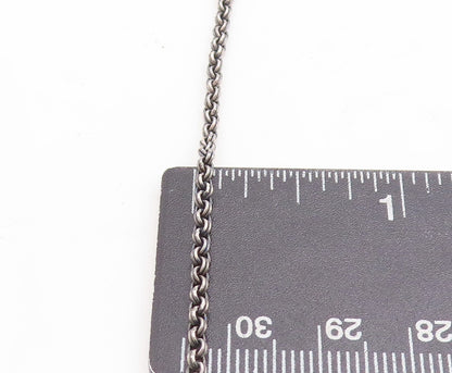 925 Sterling Silver  Vintage Pink Mother Of Pearl Twist Chain Necklace  NE1929