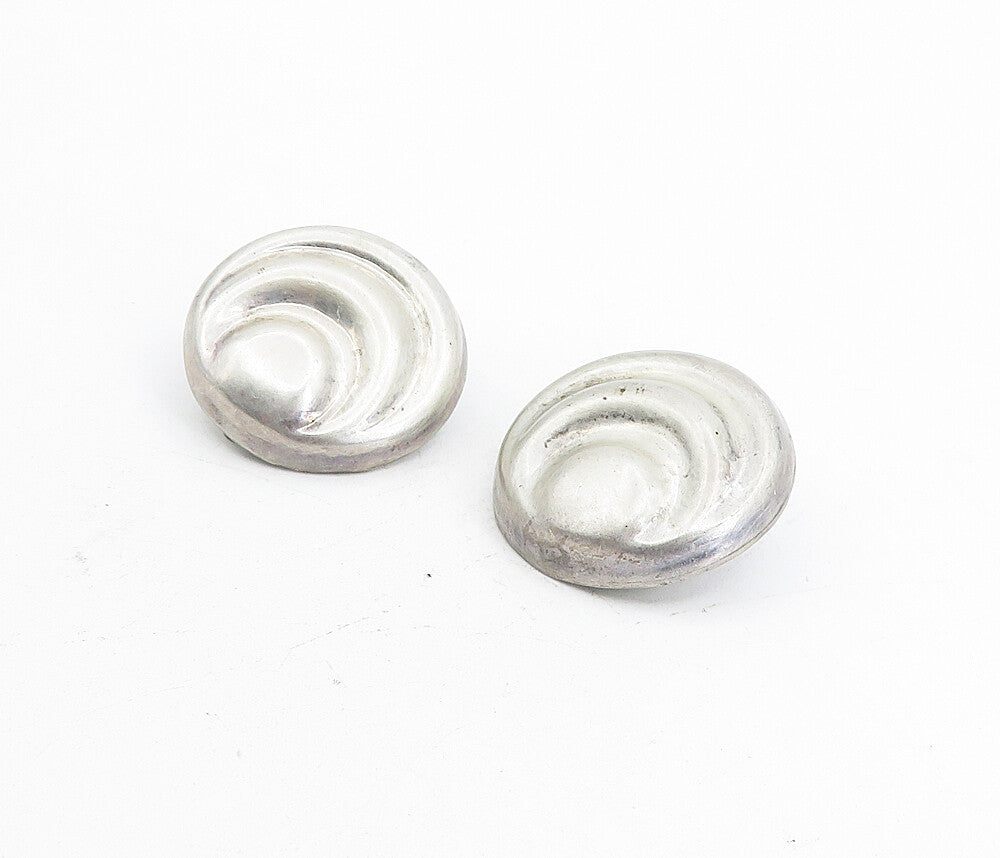 MEXICO 925 Sterling Silver  Vintage Non Pierce Button Drop Earrings  EG4475