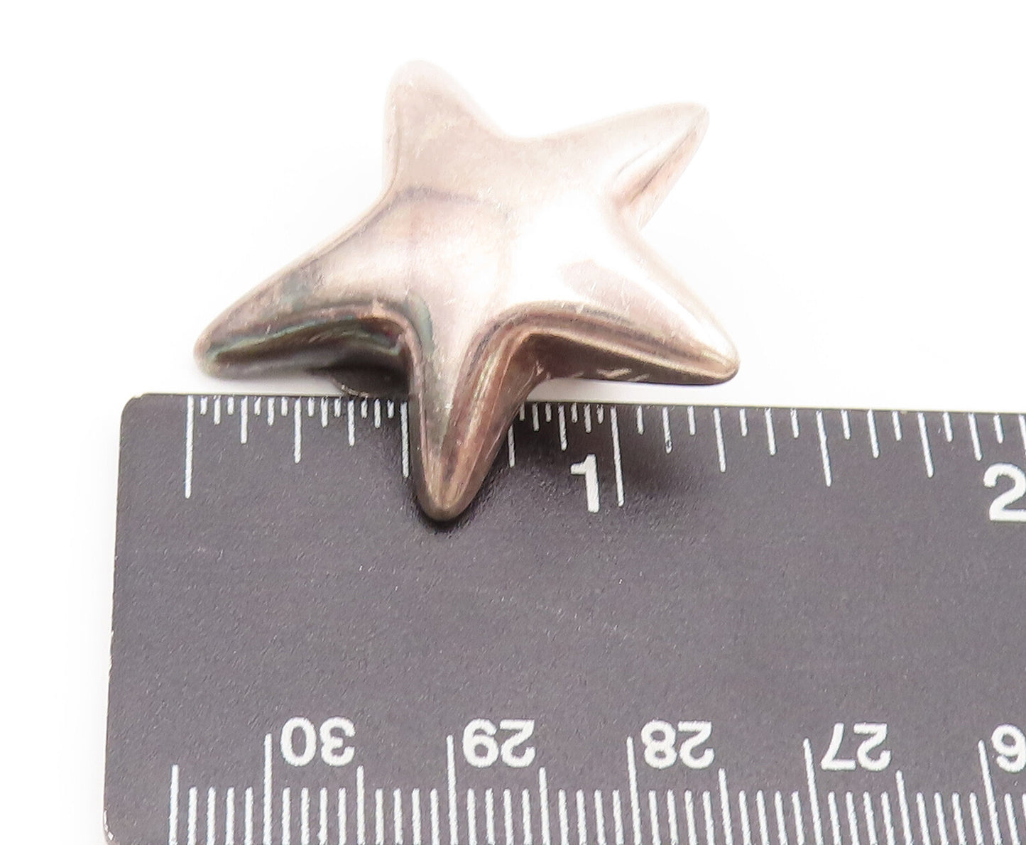 PAT AIRESS 925 Sterling Silver  Vintage Designer Solid Star Earrings  EG12753