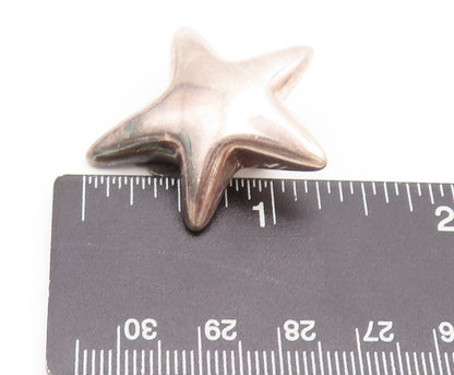 PAT AIRESS 925 Sterling Silver  Vintage Designer Solid Star Earrings  EG12753