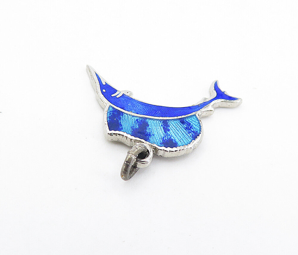 925 Sterling Silver  Petite Enamel Coated Swordfish Motif Drop Pendant  PT6348