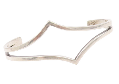 925 Sterling Silver Vintage Bracelet Minimalist Cutout Modernist Cuff  BT10324