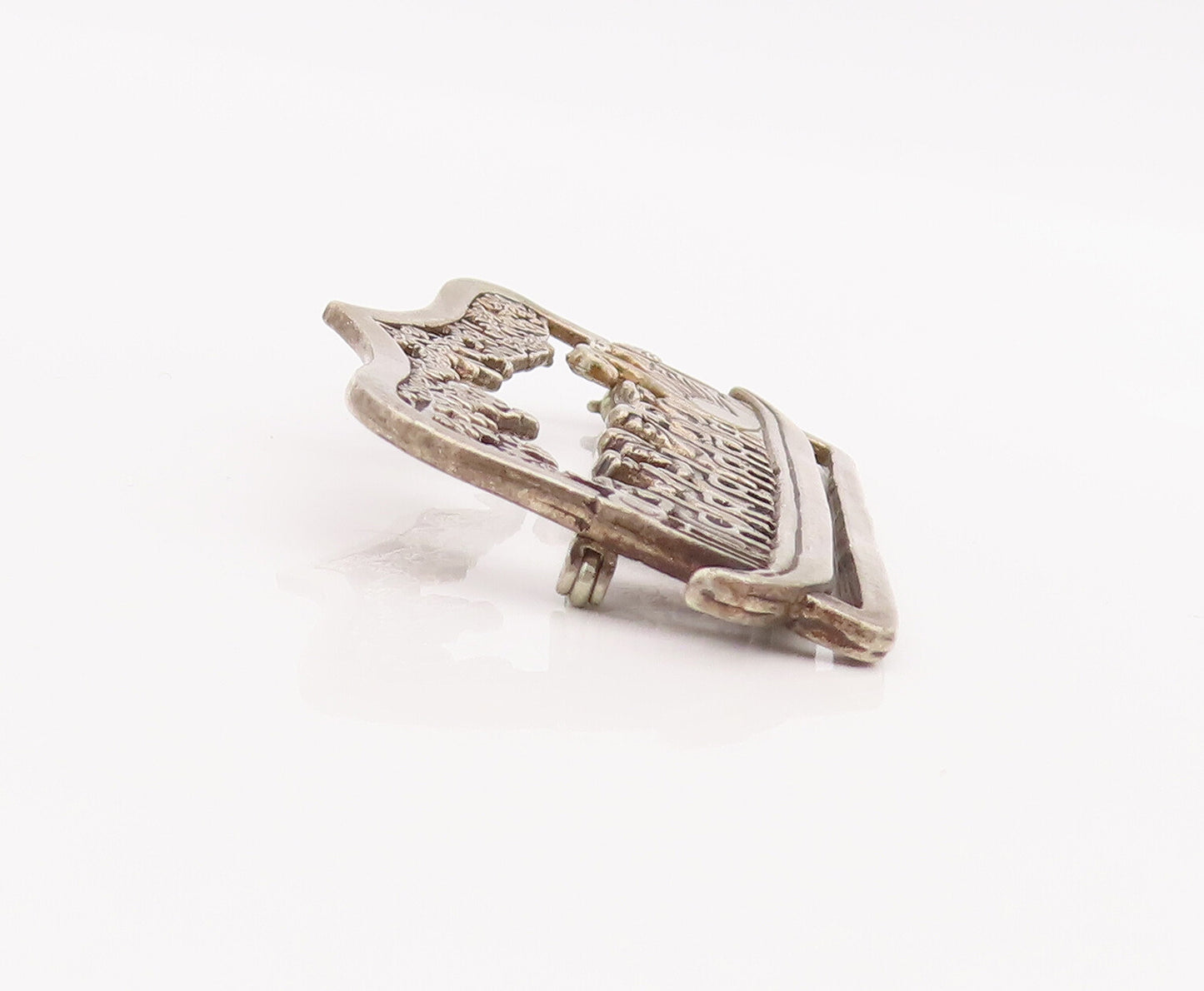 925 Sterling Silver Vintage Brooch Pin HAND & HAMMER Ceremony Landscape  BP11022