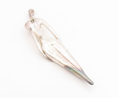 925 Sterling Silver Vintage Brooch RUTH BLOCH Large Women Figurine Pin  BP12118