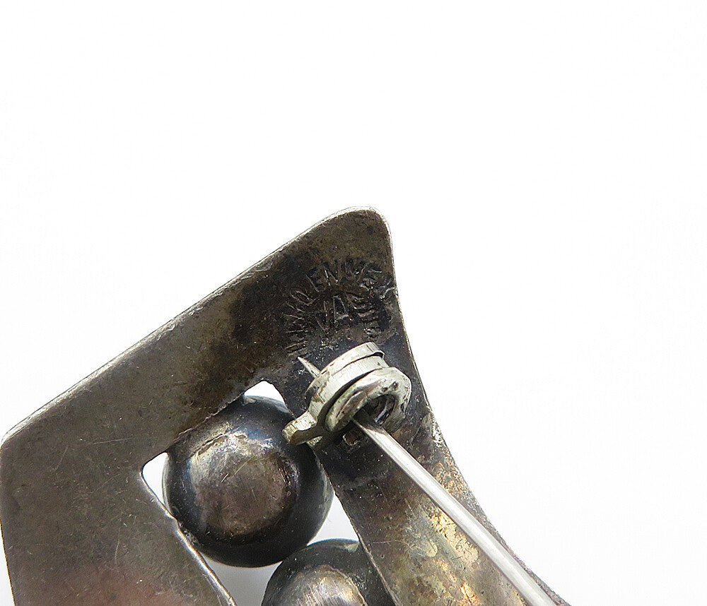 MEXICO 925 Sterling Silver  Vintage Antique Graduated Design Brooch Pin BP2796