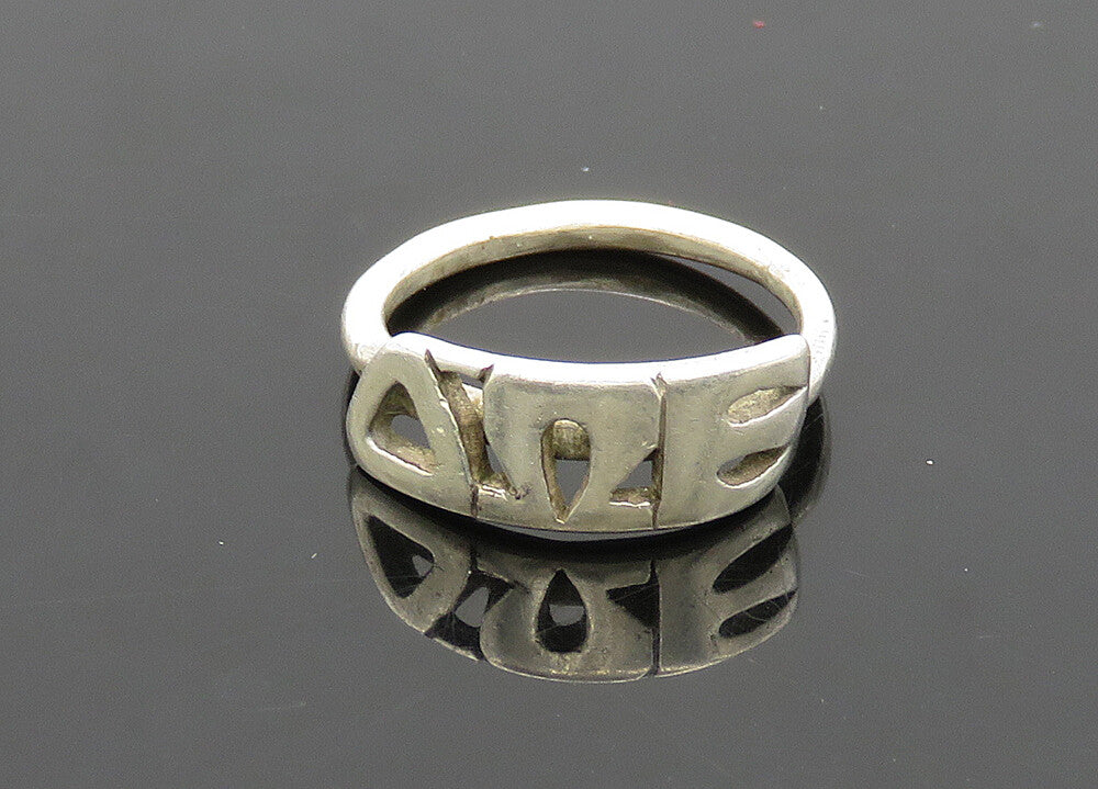 925 Sterling Silver  Vintage Delta Omega Epsilon Petite Band Ring Sz 4 RG20990