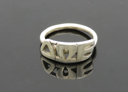 925 Sterling Silver  Vintage Delta Omega Epsilon Petite Band Ring Sz 4 RG20990