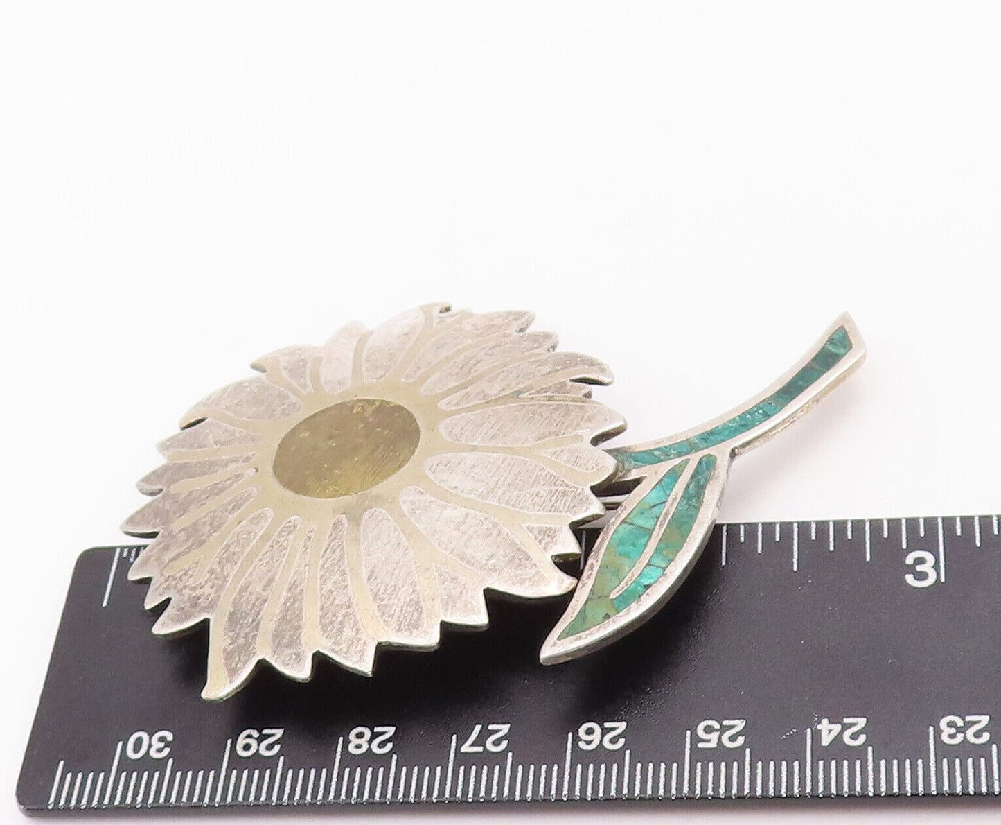 925 Sterling Silver Vintage Brooch Pin LOS CASTILLO MEXICO Turquoise  BP10900