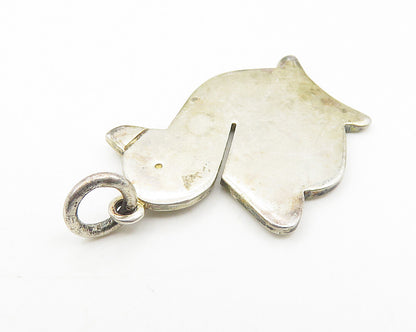925 Sterling Silver  Vintage Petite Smooth Duck Motif Drop Pendant  PT8474