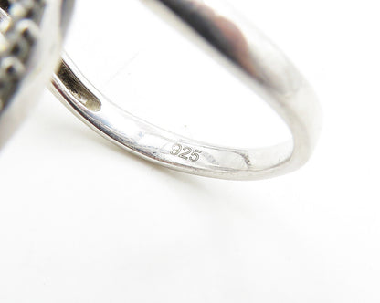925 Sterling Silver  Sparkling Cubic Zirconia Swirl Band Ring Sz 8.5  RG17091