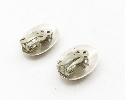 ELLA PETER NAVAJO 925 Silver  Vintage Mother Of Pearl Drop Earrings  EG6655