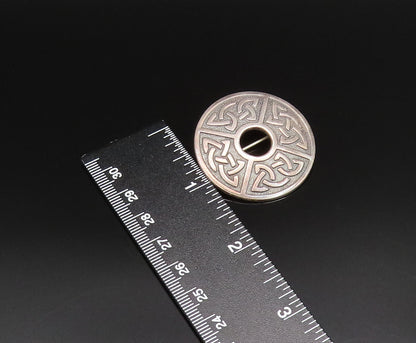 SCOTLAND 925 Sterling Silver Vintage Open Center Celtic Knot Brooch Pin BP9931