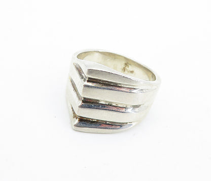 MEXICO 925 Sterling Silver  Vintage Shiny Pointed Dome Band Ring Sz 9  RG6388