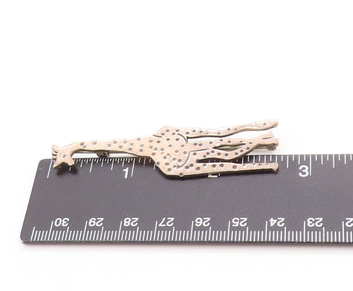 925 Sterling Silver Vintage Brooch MEXICO Etched Giraffe Cut Out Design  BP11912