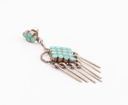 925 Sterling Silver Vintage Earrings NAVAJO ZUNI Gemstone Single Lot  EG14288