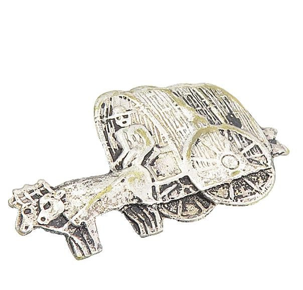 925 Sterling Silver  Vintage Antique Donkey Carriage Motif Brooch Pin  BP3208