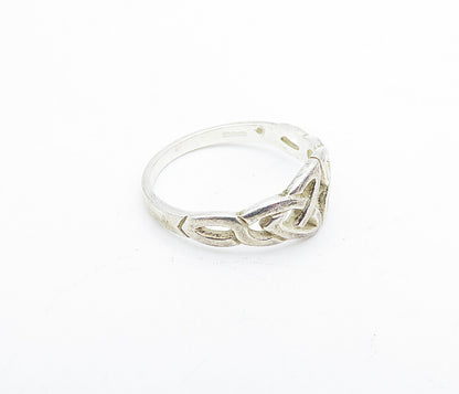 SOLVAR IRELAND 925 Silver  Vintage Shiny Celtic Knot Band Ring Sz 6  RG4166