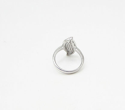 925 Sterling Silver White Cubic Zirconia Leaf Cluster Ring  Sz 8  RG3257