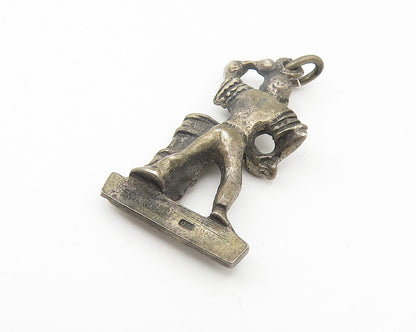 925 Sterling Silver  Vintage Dark Tone Martinique Drummer Pendant  PT8684