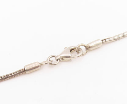 925 Sterling Silver Vintage Necklace Pearl Modernist Botanical Petal Link NE4859