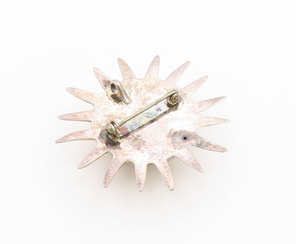 925 Sterling Silver Vintage Brooch Pin Modernist Celestial Sunburst  BP12619