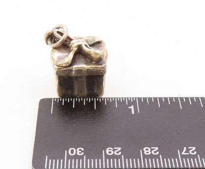 925 Sterling Silver Vintage Pendant Cubical Solid Christmas Gift  PT23616