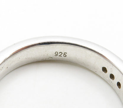 925 Sterling Silver  Topaz Accented Enamel Camouflage Band Ring Sz 7  RG15515