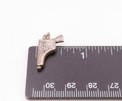 SOUTHWESTERN 925 Sterling Silver Vintage Etched Holster With Gun Pendant PT21327