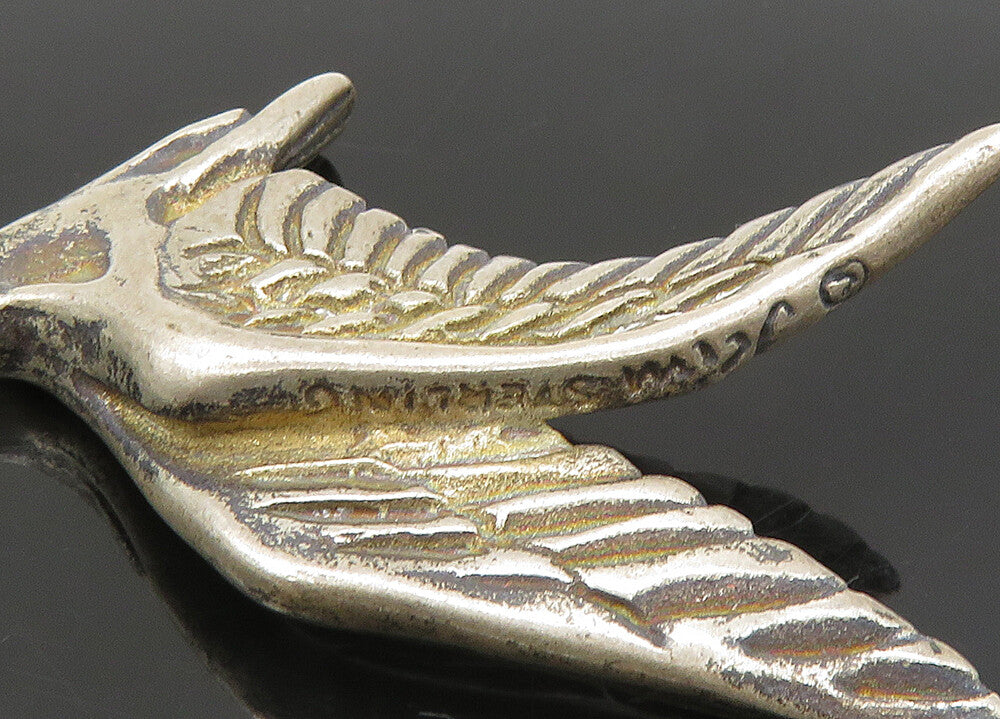 DESIGNER 925 Sterling Silver  Vintage Dark Tone Flying Bird Pendant  PT17119