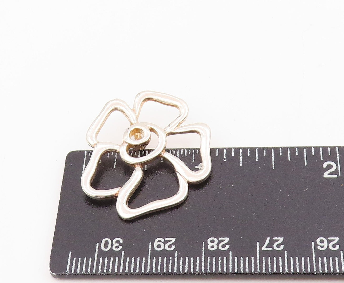 925 Sterling Silver Vintage Pendant Modernist Daisy Flower Outline  PT25652