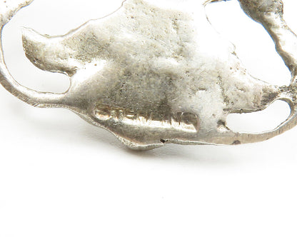 925 Sterling Silver  Vintage Antique Sculpted Floral Motif Pendant  PT10457