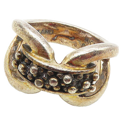 MICHAEL DAWKINS 925 Sterling Silver  Vintage Open Design Band Ring Sz 5 RG9535