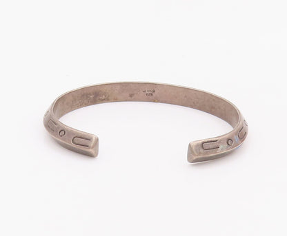 925 Sterling Silver Vintage Bracelet MEXICO Solid Etched U And o Cuff  BT10433