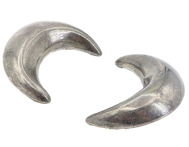 MEXICO 925 Sterling Silver  Vintage Crescent Moon Non Pierce Earrings  EG4307