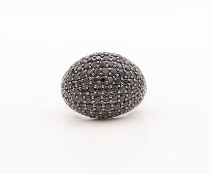 925 Sterling Silver Vintage Ring Spinel Inlay Dome Shape  Sz 7  RG29791