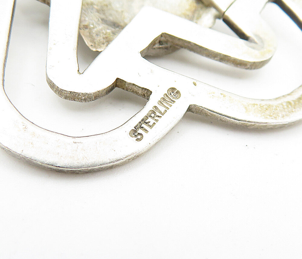 925 Sterling Silver  Vintage Cottage House Open Star Drop Pendant  PT2635