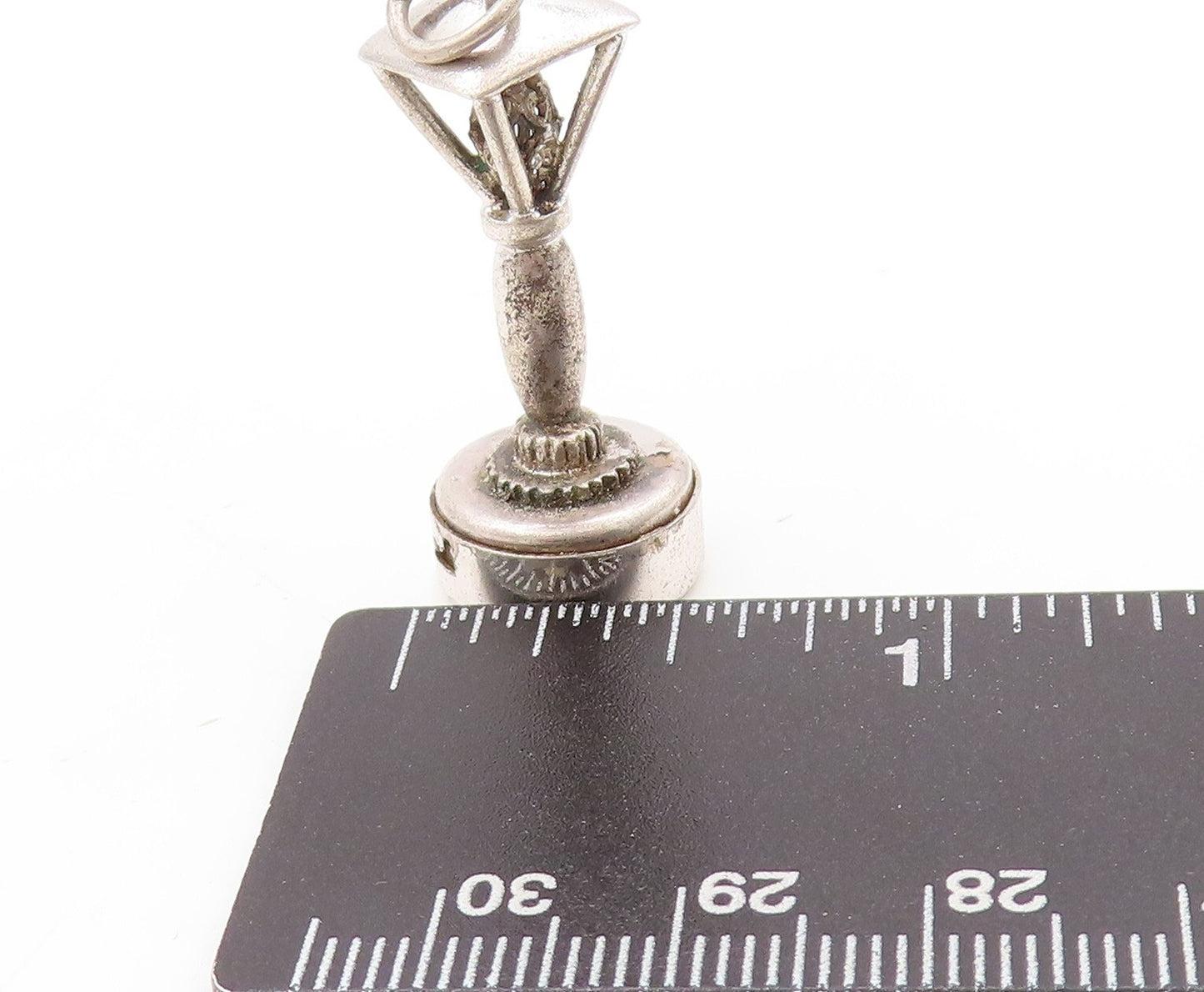 925 Sterling Silver Vintage Pendant DANCRAFT Carved Street Light Charm  PT23591