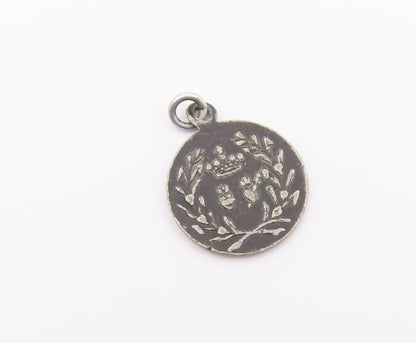925 Sterling Silver  Vintage Antique Oxidized St. Ann Prayer Pendant  PT19170