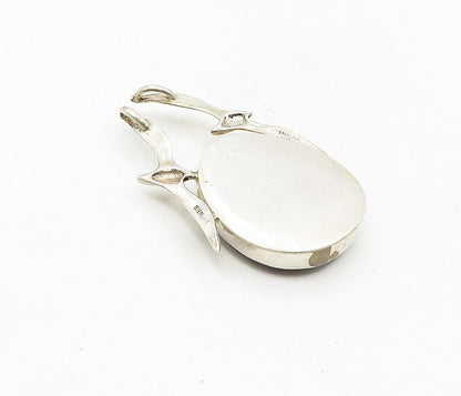 DESIGNER 925 Sterling Silver  Vintage Agate Flying Birds Shiny Pendant  PT6665