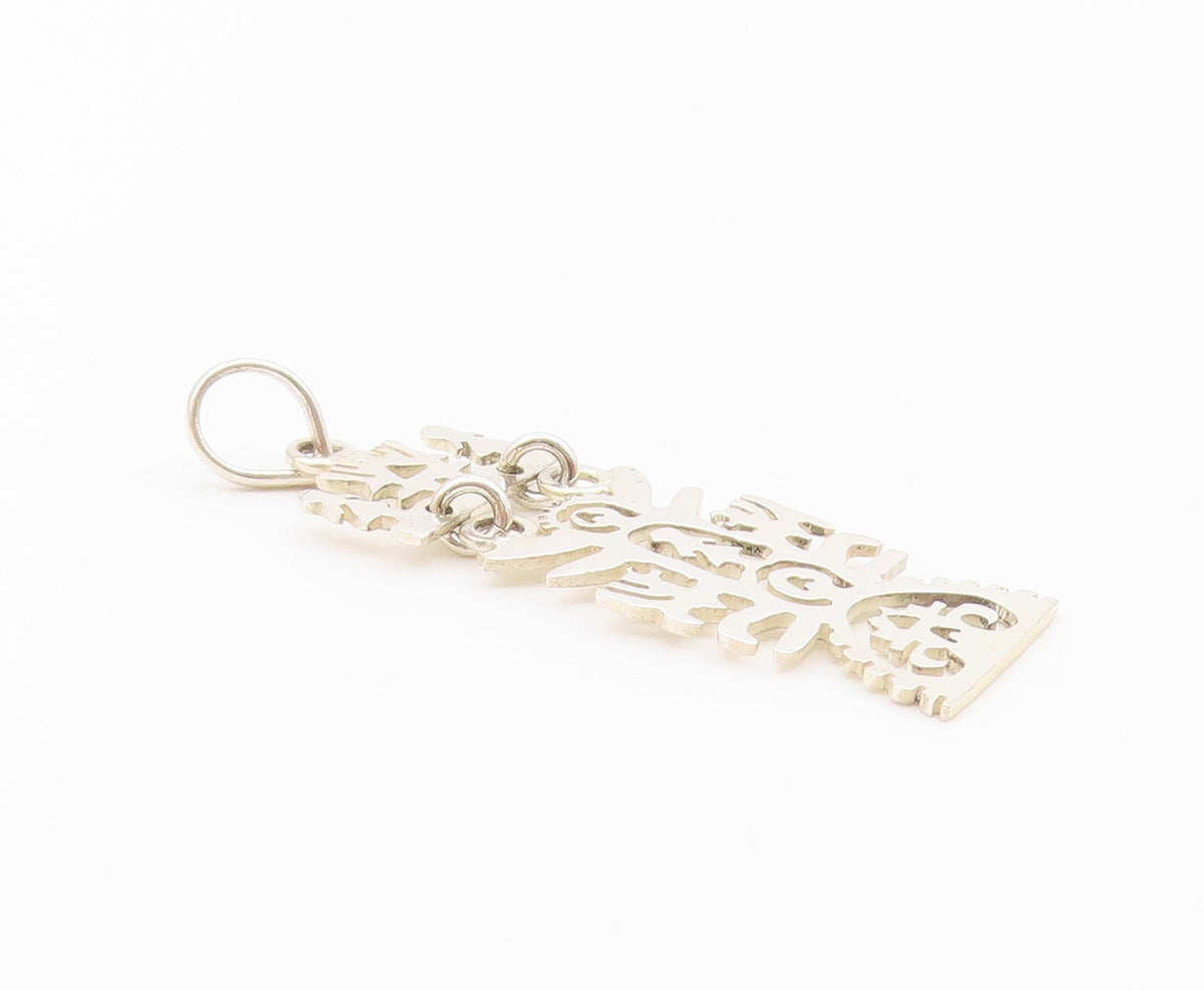 925 Sterling Silver  Vintage Human Figures Cutout Scenery Pendant  PT21232