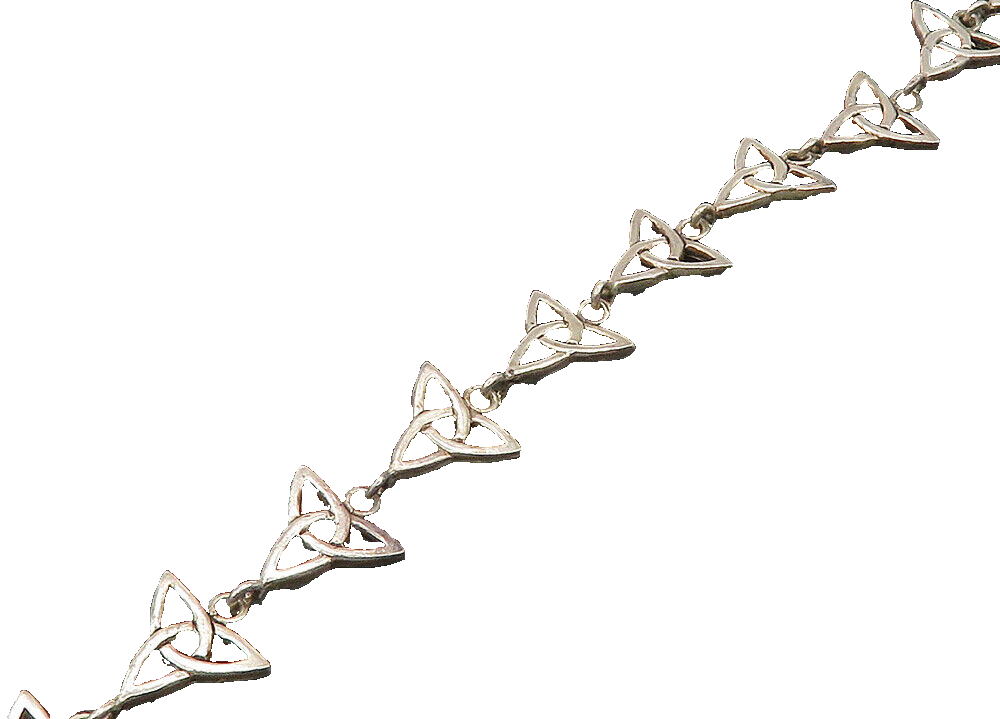 PETER STONE 925 Sterling Silver  Vintage Celtic Knot Chain Bracelet  BT8636