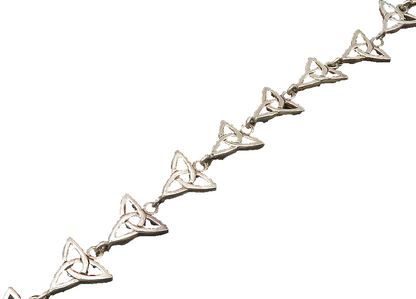 PETER STONE 925 Sterling Silver  Vintage Celtic Knot Chain Bracelet  BT8636