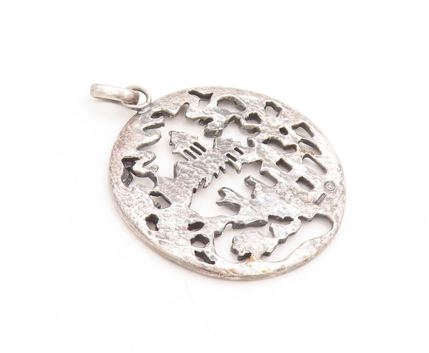 925 Sterling Silver Vintage Pendant NAPIER Dark Tone Village Landscape  PT23841