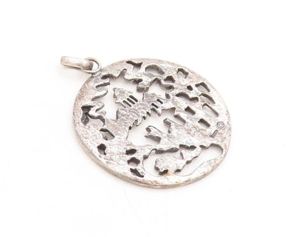 925 Sterling Silver Vintage Pendant NAPIER Dark Tone Village Landscape  PT23841